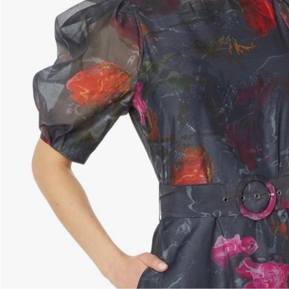 Ted Baker Tatya Puff Sleeve Mini Dress Ted Size 3 / US 8 - Picture 3 of 11